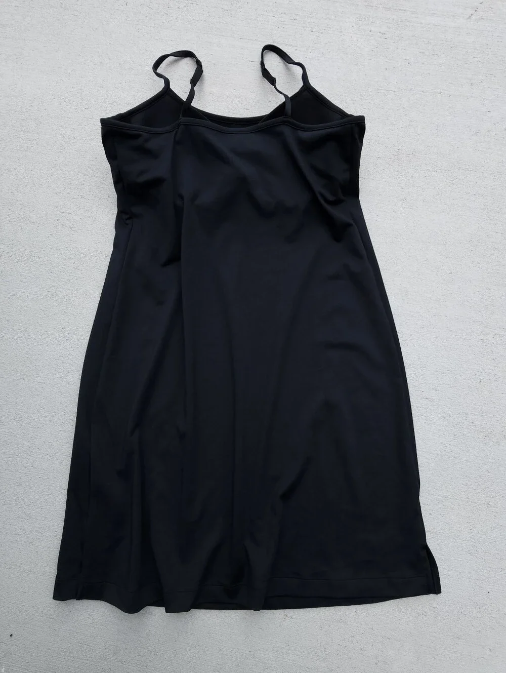 Athleta Black Midi Tank Dress Built in Bra Adjustable Straps SZ Medium Stretchy - Picture 4 of 7